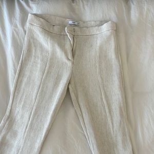 Mango split hem white pants